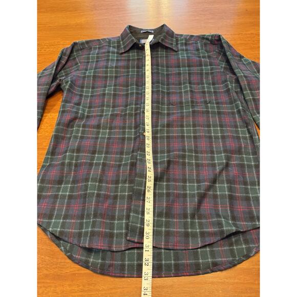 Large Pendleton Wool Lodge Shirt Manager Tartan Green Plaid - Picture 6 of 10